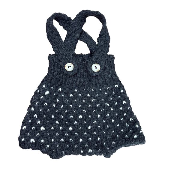 Buho Barcelona Knit Romper Size 6 Months Overalls Wool Blend Winter Classic - Picture 1 of 12